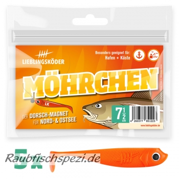Lieblingsköder "Möhrchen"   7,5 cm   -5 Stück-