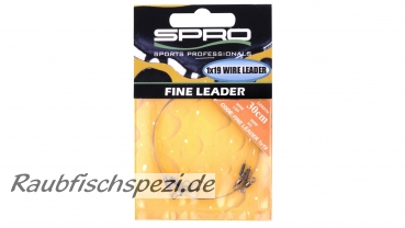Spro Fine Leader 10 kg  1x19 mit Wirbel und Snap   -2 Stück-