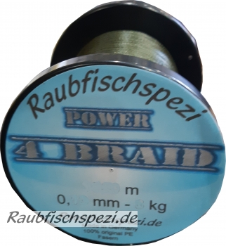 Raubfischspezi  Power  Braid 0,10 mm - 7 kg  "Grün"          /50m