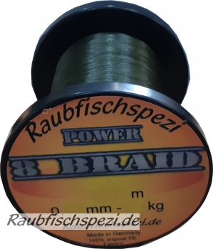 Raubfischspezi  Power 8 Braid 0,10 mm - 8 kg  "Grün"          /50m