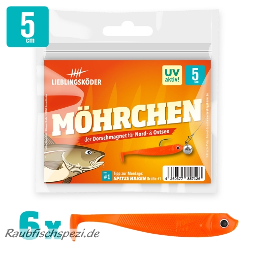 Lieblingsköder "Möhrchen" 5cm   -6 Stück-