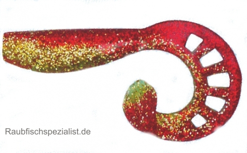 Zandertail 12,5 cm (Gr.E) -Rot Metallic- 4 Stück