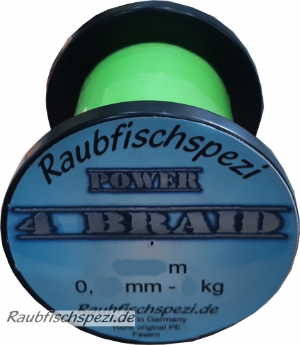 Raubfischspezi  Power  Braid 0,10 mm - 7 kg  "Neongrün"          /50m -